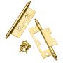 Brass Plated Finial Hinge, (A) 13/16"  x  (B) 1-1/8" x (C) 4-1/4" , Pair