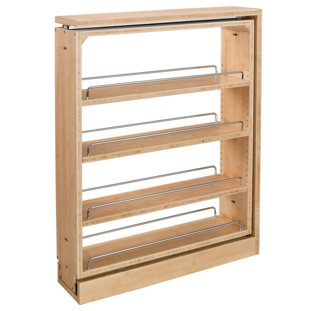 Rev A Shelf Filler Pullout Organizer W, Adjustable Sliding Cabinet Shelves