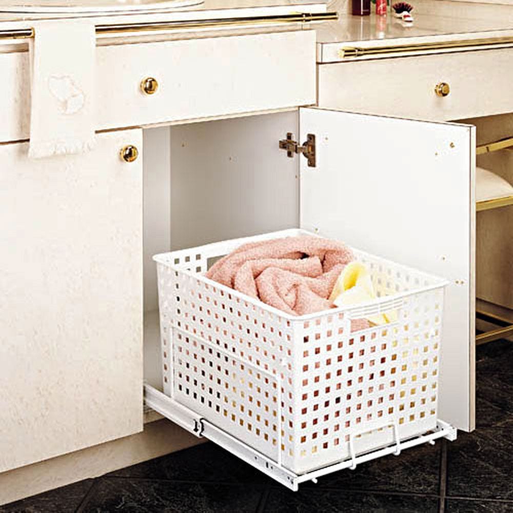 Pullout Hamper W Polymer Basket Rev A, Under Cabinet Pull Out Laundry Basket