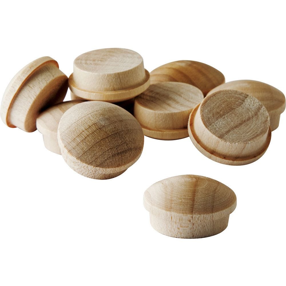 CHICTRY 30Pcs Maple Button Top Wood Plugs Furniture Wooden Screw Hole Plugs Durable Sturdy Replacement Button Plugs Hardwood for Furniture Woodworking Stair Decoration Wood 40mm 