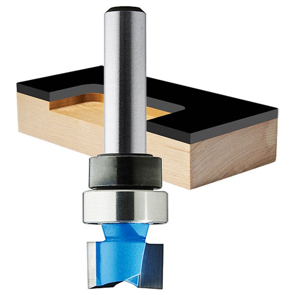 1/4 inch Flush Trim Router Bit Double Flute Pattern Template Router Bit Carbide Tipped with Ball End Bearing Guide Woodworking Tool 1/2’’ Shank Cutting Dia 