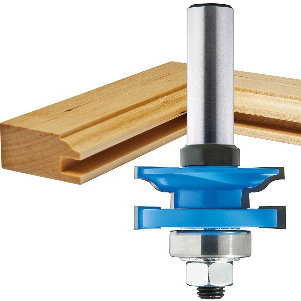 Yonico 12271 1/2" Shank Ogee 2 Bit Junior Rail and Stile Router Bit Set 