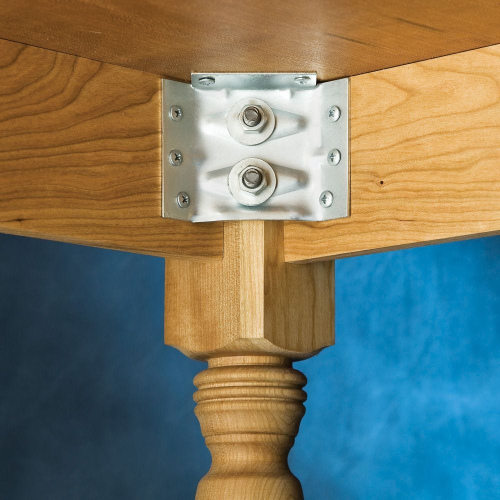 Metal 1 3/4" x 3" Corner Table Apron To Leg Bracket Furniture Leg Bracket 8pc. 