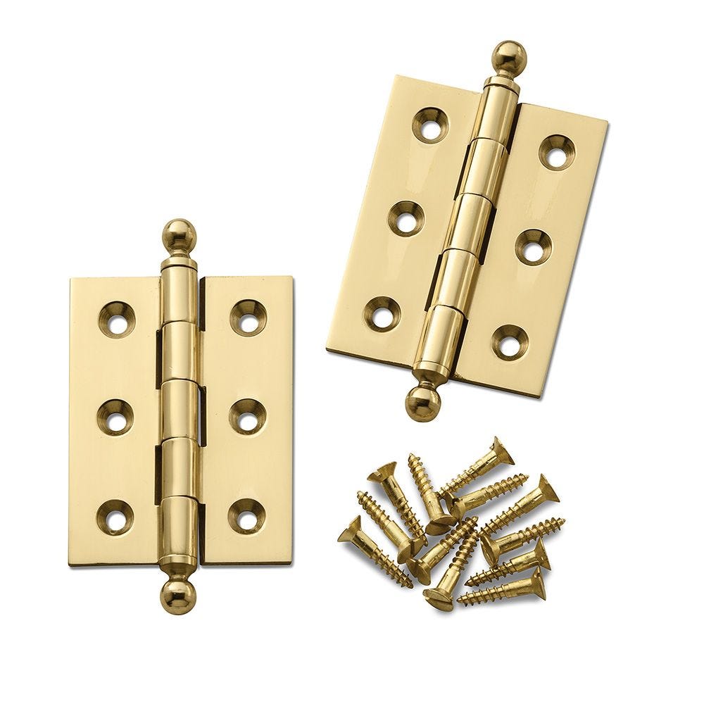 1 Steel Dull Brass w/Screws Details about   One Loose Pin - McKinney 4x4 Ball Butt Hinge 