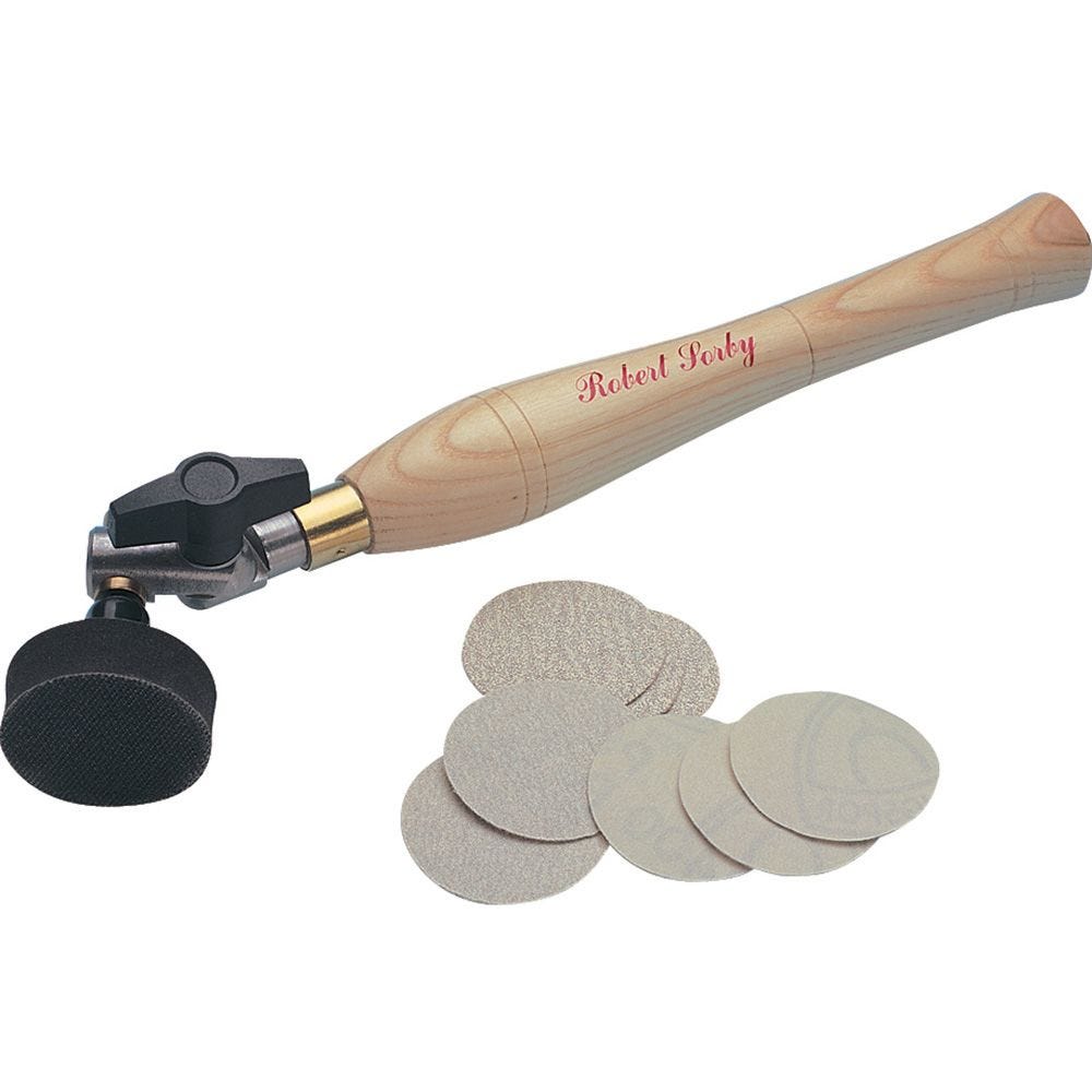 Robert Sorby H9086 Sandmaster Bowl Sanding Tool with 2” Diameter Pad 10 1/2 “ Overall Length 410 