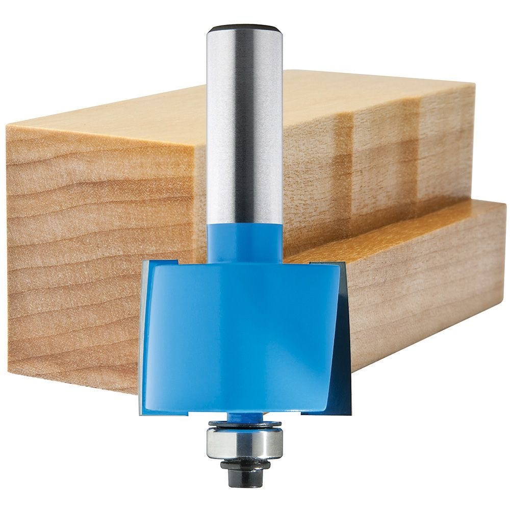 Rabbeting Router Bit Set with 6 interchangeable bearings with 1/4'' Shank 