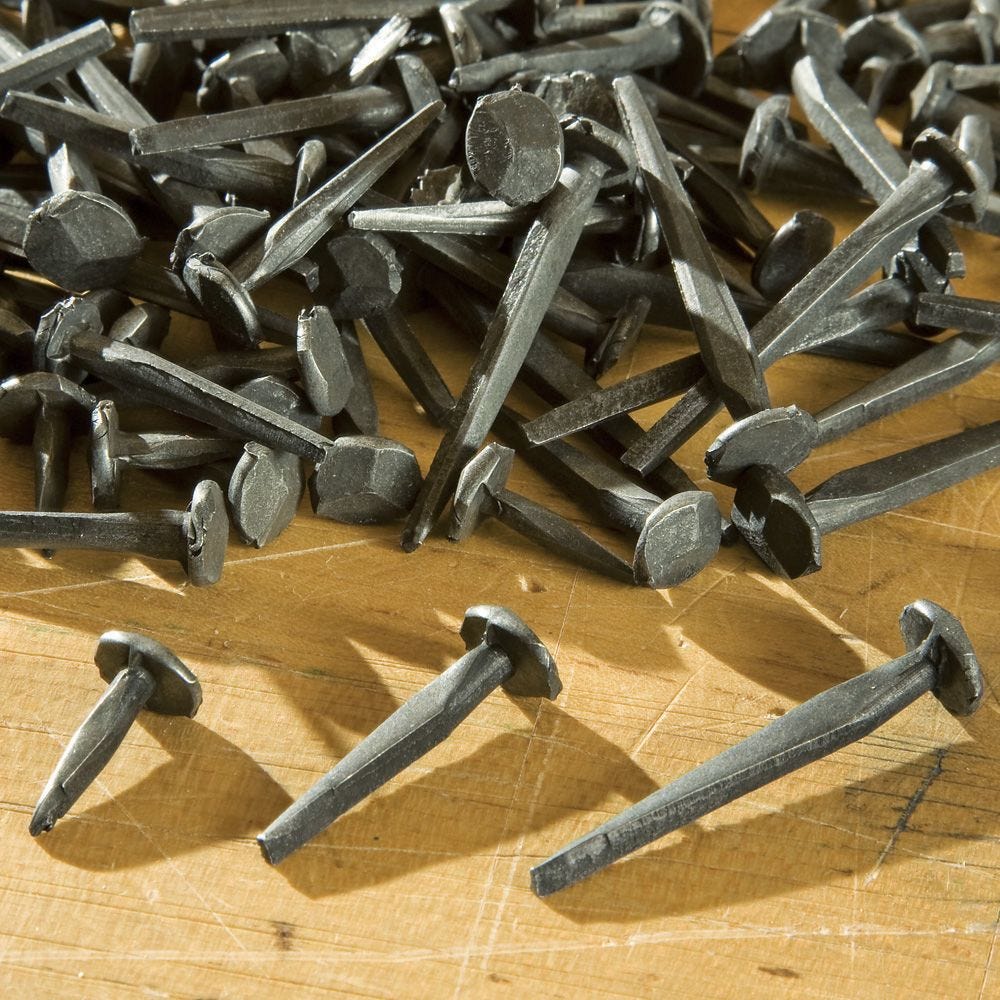2 1/2" Rose head 10 nails antique square wrought iron Spikes Decorative 2.5" 