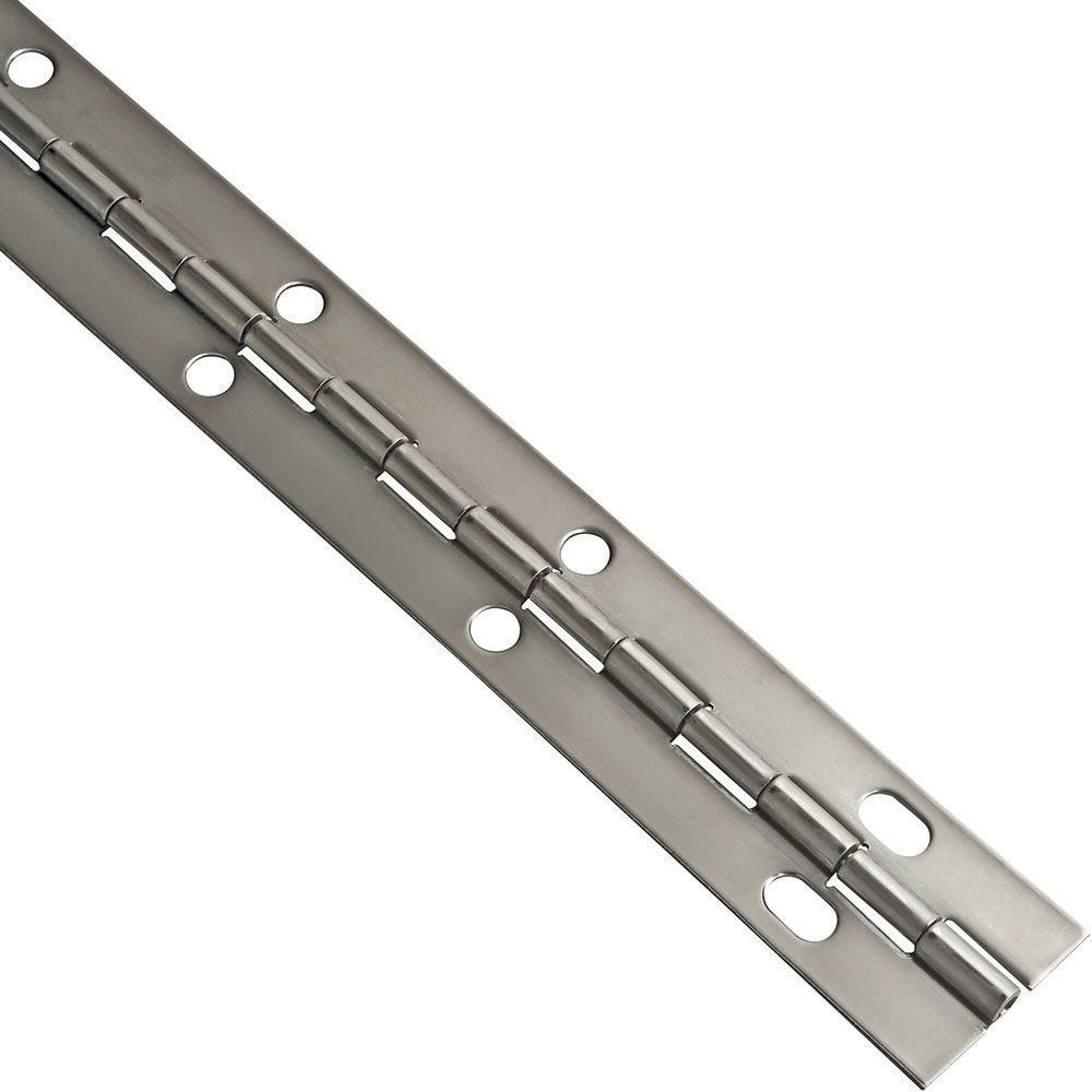 4 piece with holes 5" long X 1 1/16" wide Stainless Steel Continuous Hinge 