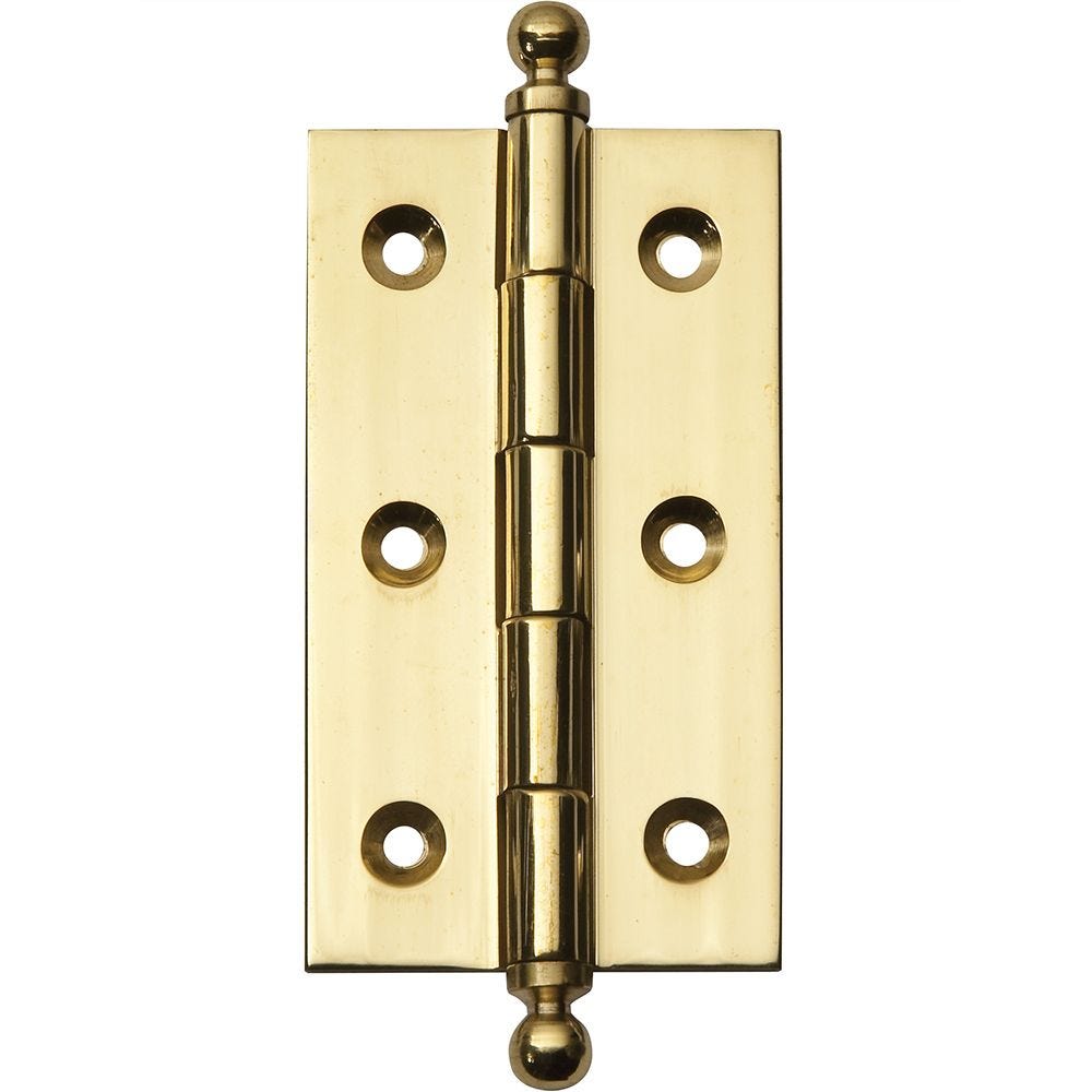 W x 1-3/8 in National Hardware  2 in L Ball Tip Hinge  Solid Brass  Brass 