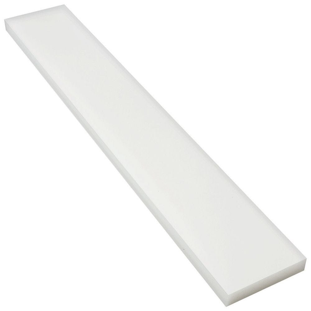 Plastic Sheet White Made in USA 24 x 12 x 3/4 Inch UHMW Polyethylene 