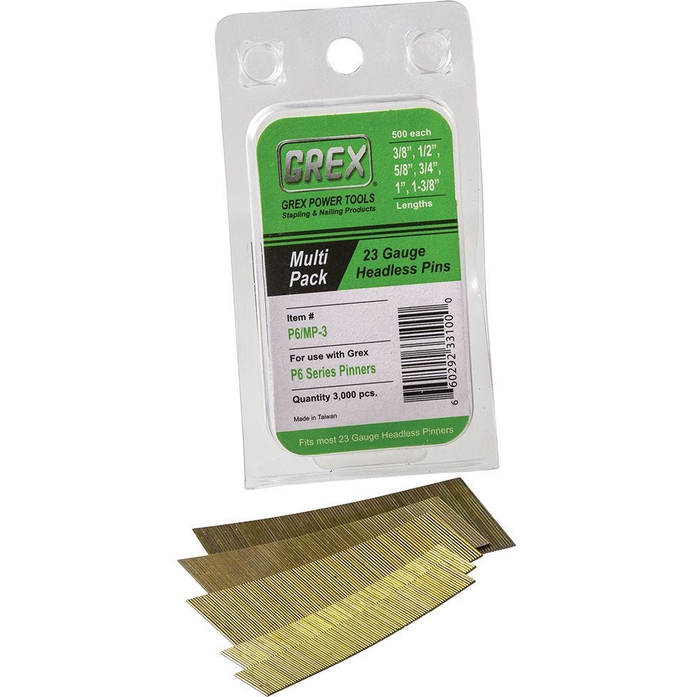 Grex #P6/10L 3/8" 23 Gauge 10,000-Pack Headless Pins