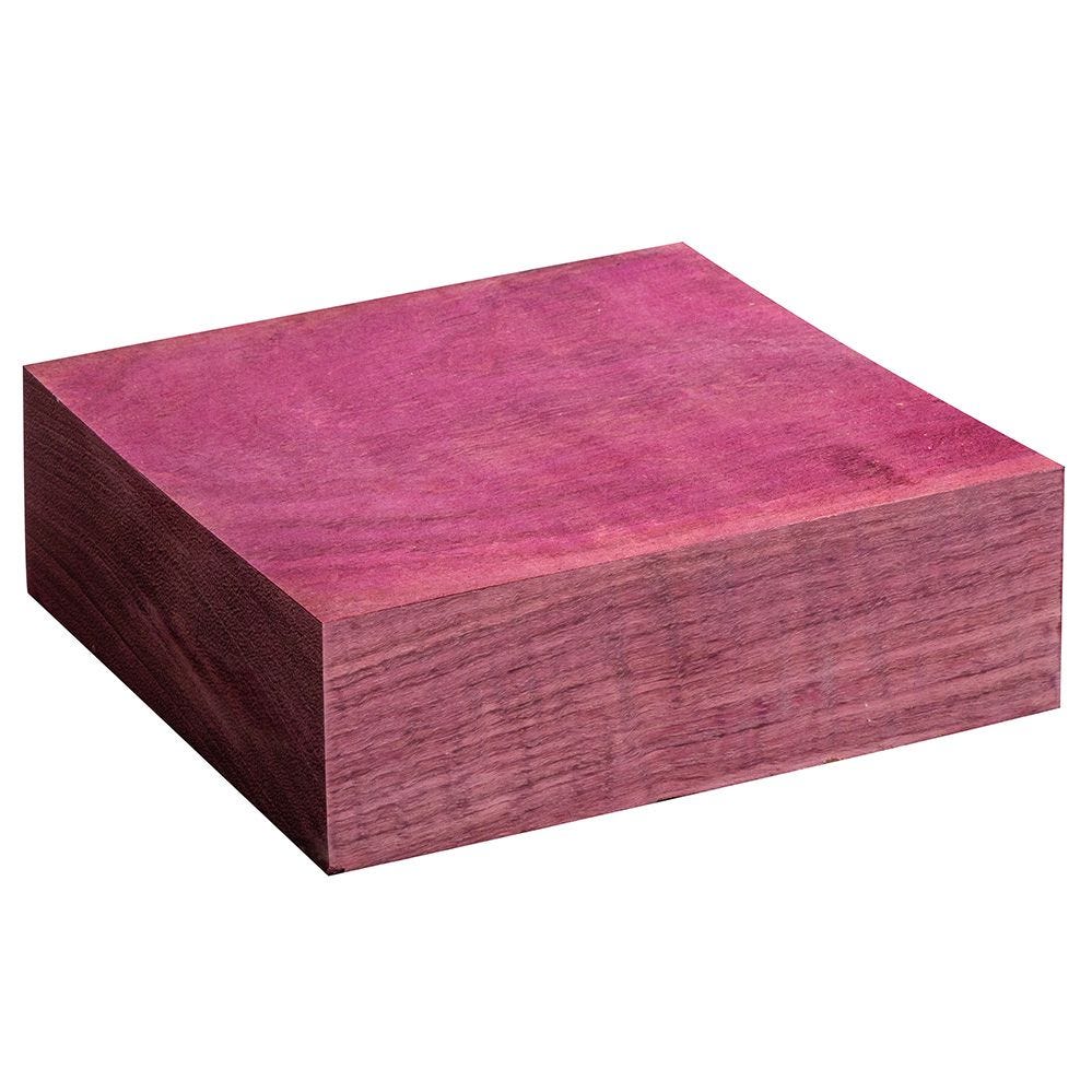 Rosewood, Padauk, Walnut, Purpleheart, Zebrawood Variety Pack of 5 Bowl Blanks/Wood Blocks with Size 6 x 6 x 2