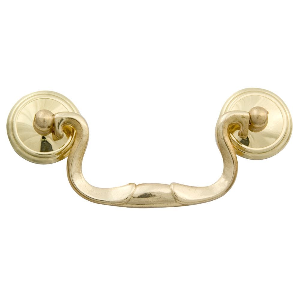 Beautiful Spindle Style Solid Brass Drawer or Cabinet Pull 3 1//8/" on Center