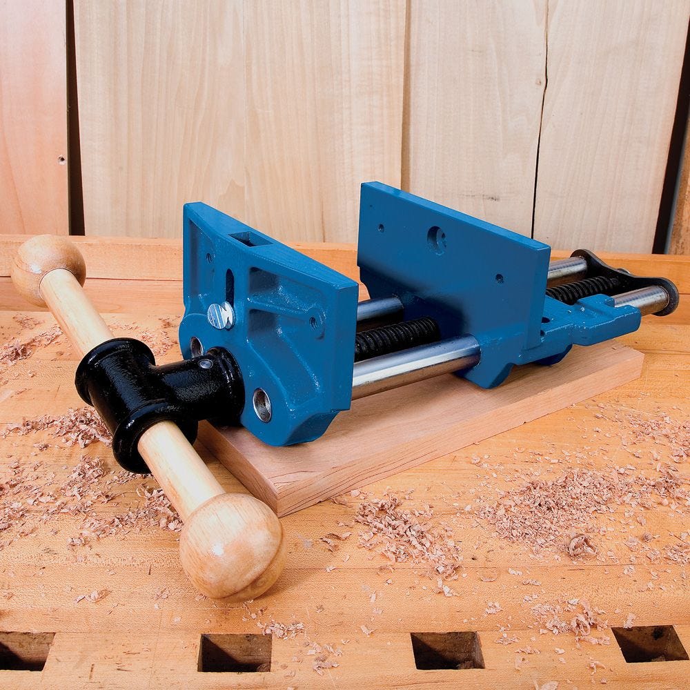 7-Inch Quick Release Vise Under Bench Woodworking Open 8-1/4 Double Guided 