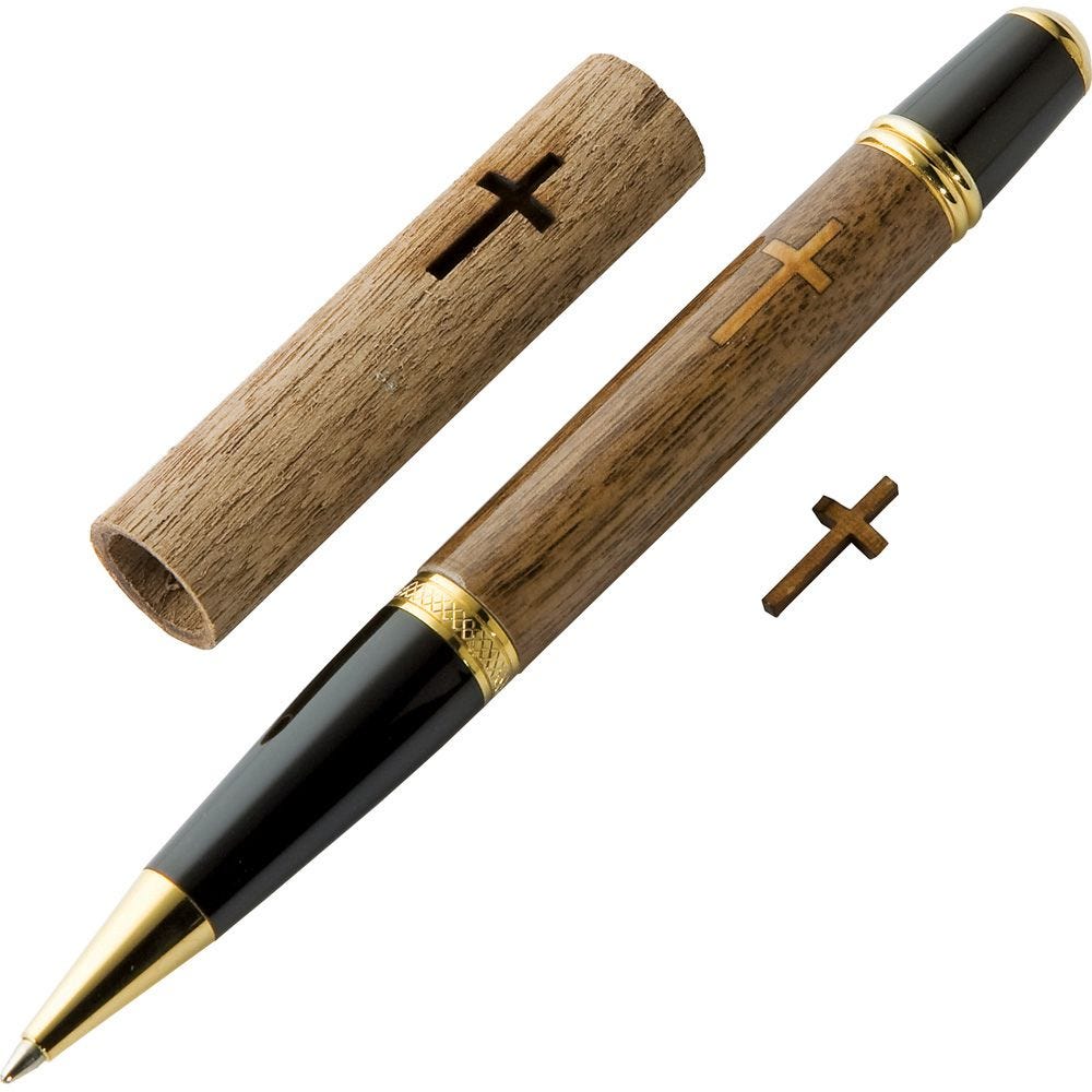Bethlehem Olive Wood pen with  Cross