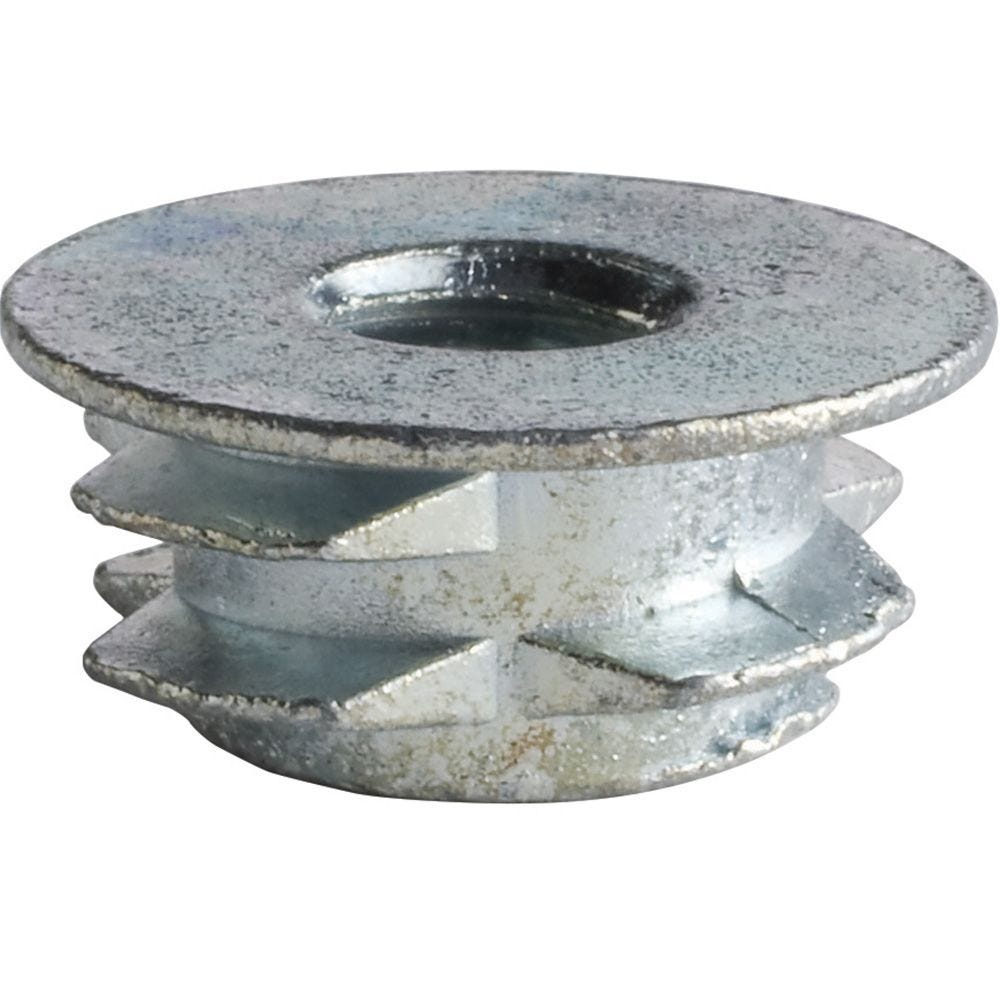 Steel Pack of 100 3 Prong Press-in Threaded Insert for Wood OR Plastic. T-NUT 10-24 X 7/16 Length Steel Pack of 100 3 Prong Press-in Threaded Insert for Wood OR Plastic. T-NUT 10-24 X 7/16 Length