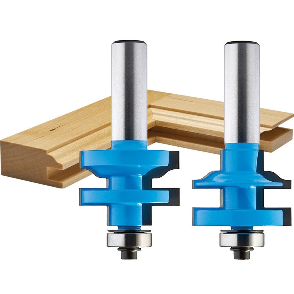 1/2 Shank 3/4-5/8 Stock Ogee Stacked Rail and Stile Router Bit for DIY Woodworking Cutting Tool 