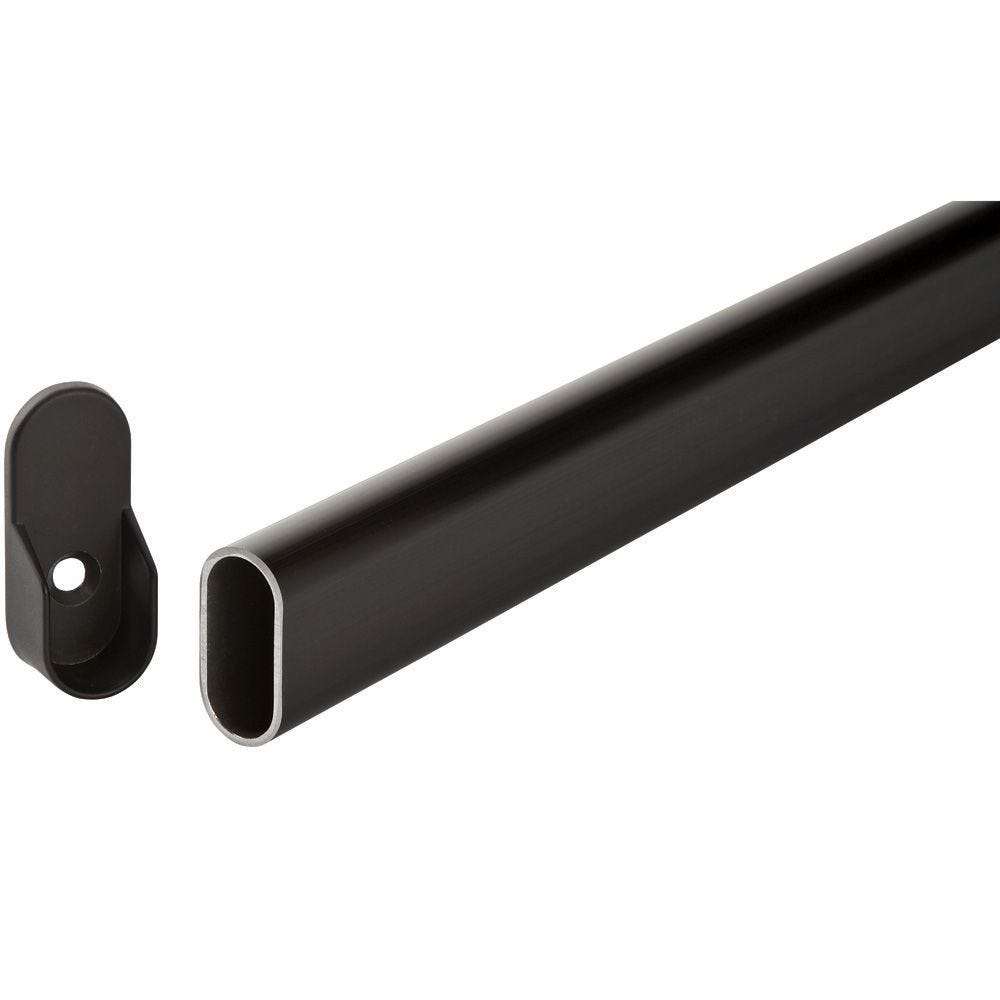 Hafele Pair Wardrobe Oval Rail End Cover Caps End Support Push Fit Insert 