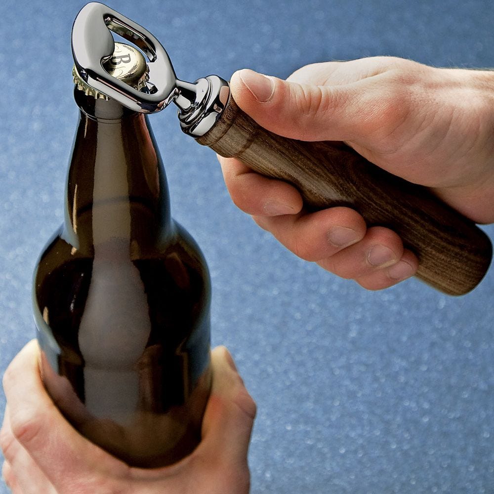 Soft Handle Wooden Handle Bottle Opener Smooth Beer Opening Tool CH
