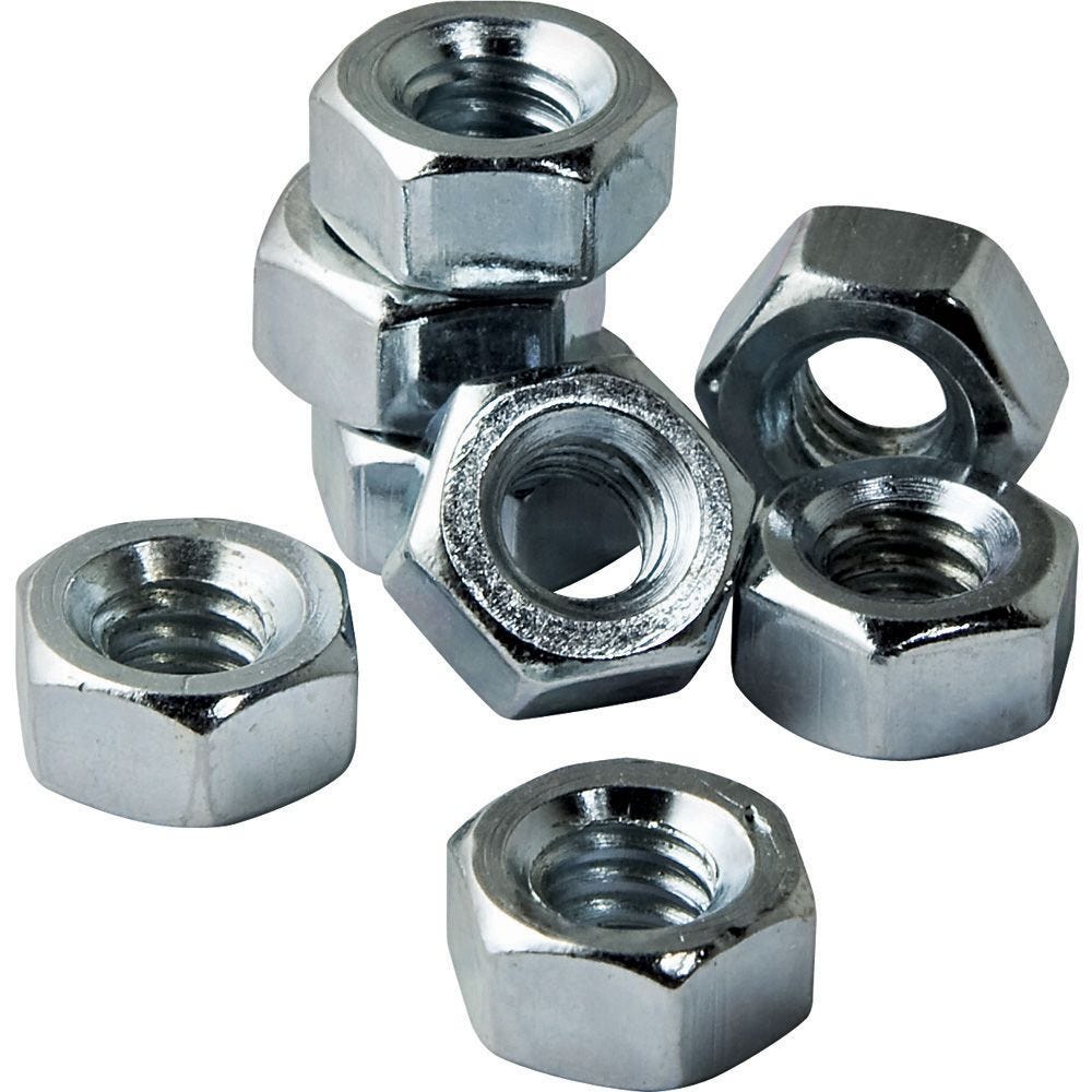 Hex Nuts 10-24 MS Steel White Zinc Lot of 100 #3169 