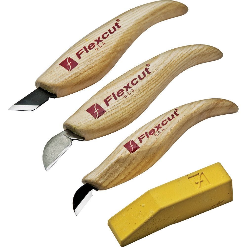 Curved & Skew Wood Chip Carving Chisels W3252 Sheffield Made Set x 3 Straight 
