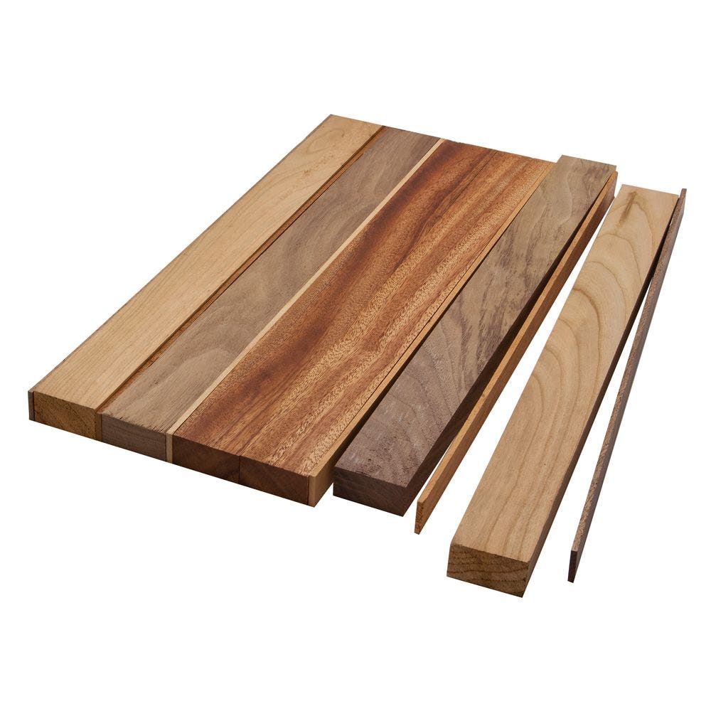 4 Pack 3/4" x 2" x 16" Solid Padauk Lumber Boards as Cutting Board Wood 