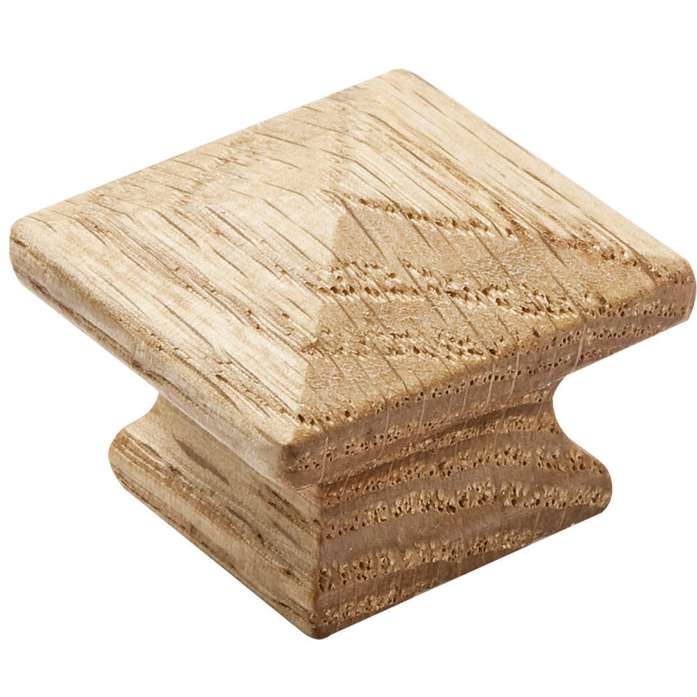 1 1/4" Square Oak Knob Mission Wood Knob Pyramid Knob Cabinet Furniture Knob 