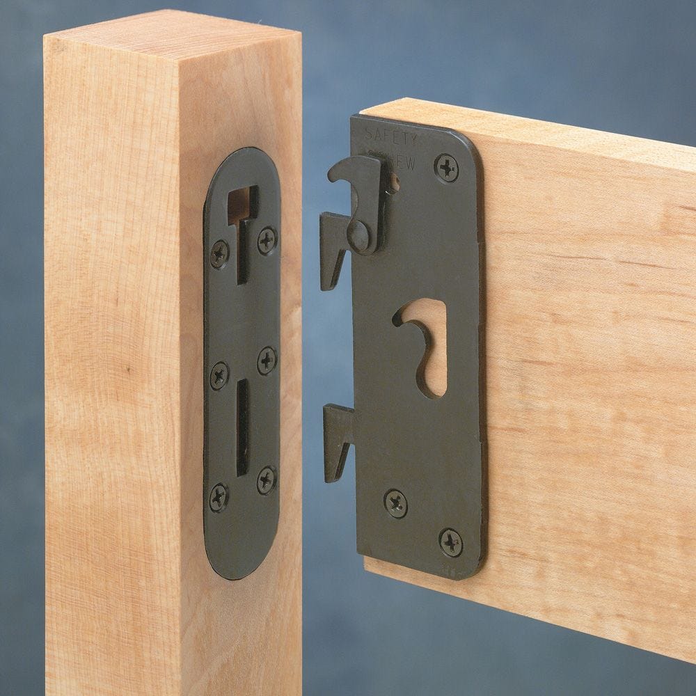 Locking Safety Bed Rail Brackets, Bunk Bed Post Connectors