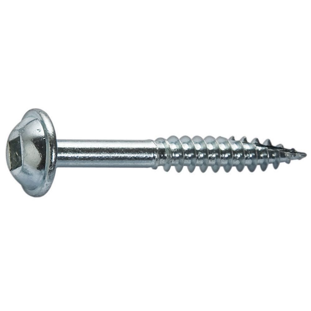 250 PACK #8 x 1-1/4 in Square Drive Round Head Zinc Coarse Pocket Hole Screw NEW 
