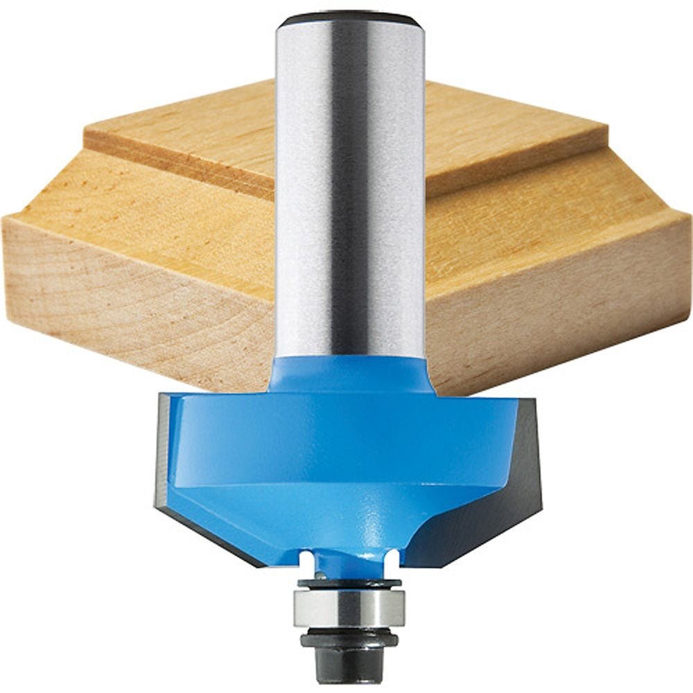 Yonico 13107 1/2" Shank 45 Degree Chamfer Edge Forming Router Bit 
