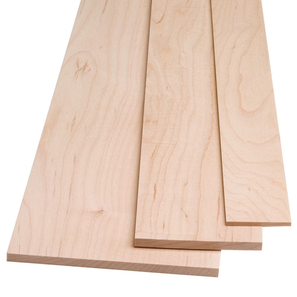 FREE SHIP!! Beautiful Curly  Maple Lumber Boards 3/4" x 6" x 12" 4 Pack Set 