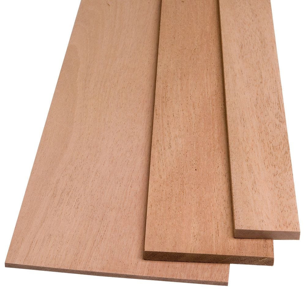 Honduran Mahogany Thin Stock Lumber Boards Wood Crafts 3/8" x 3" x 48" 