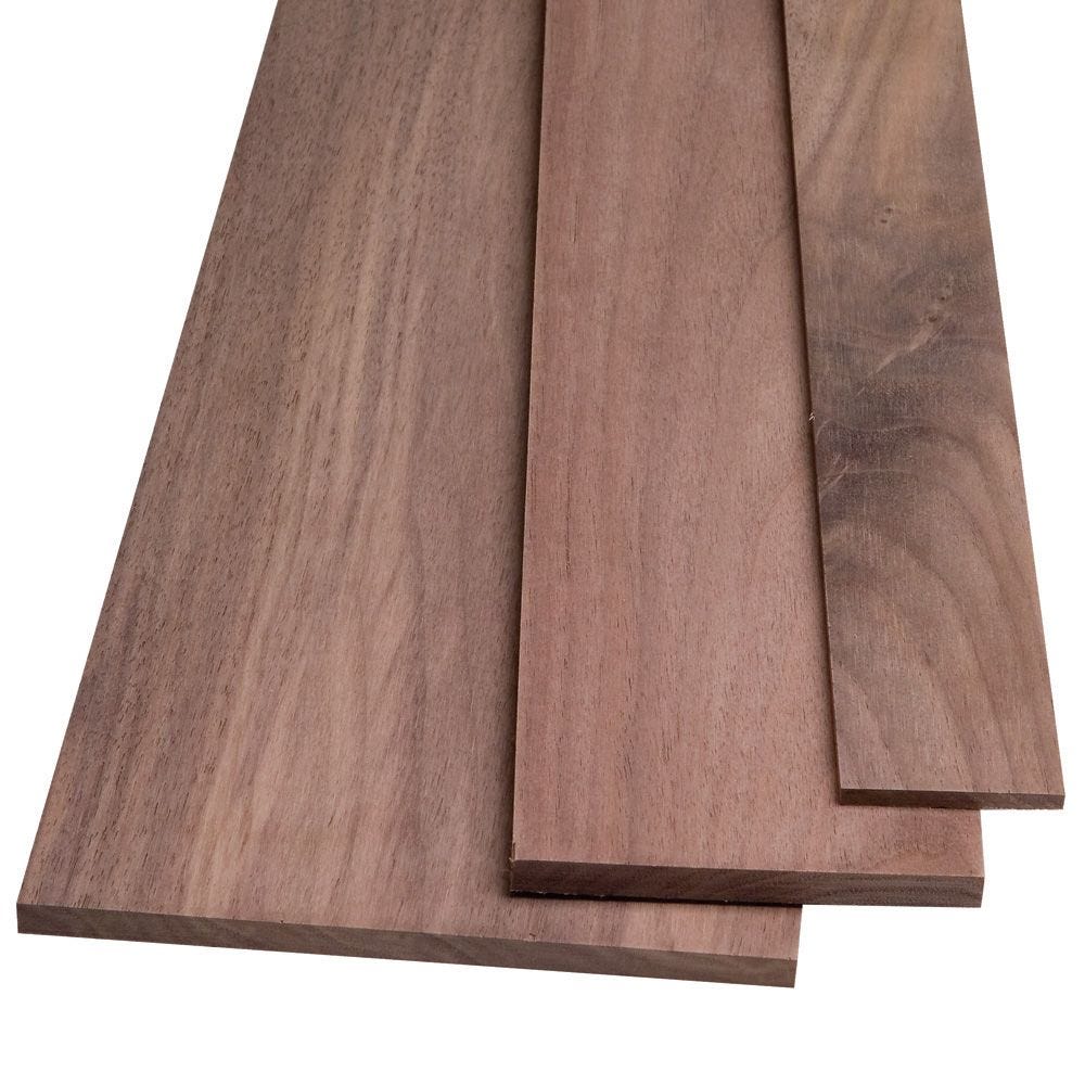 3 Pieces Lot 1/2" x 2" x 16" American Walnut Thin Stock Lumber Boards 