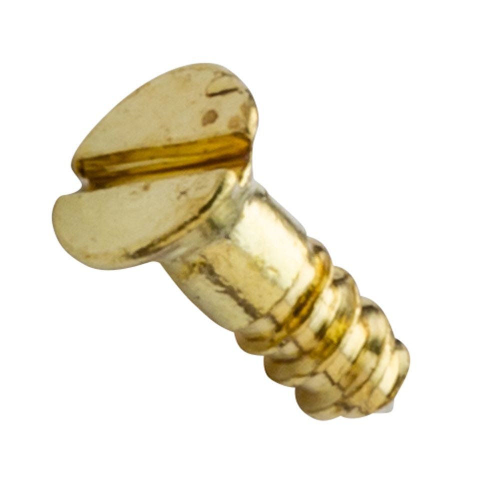 #1 X 1/4" FLAT HEAD SLOTTED SOLID BRASS WOOD SCREW QTY100 