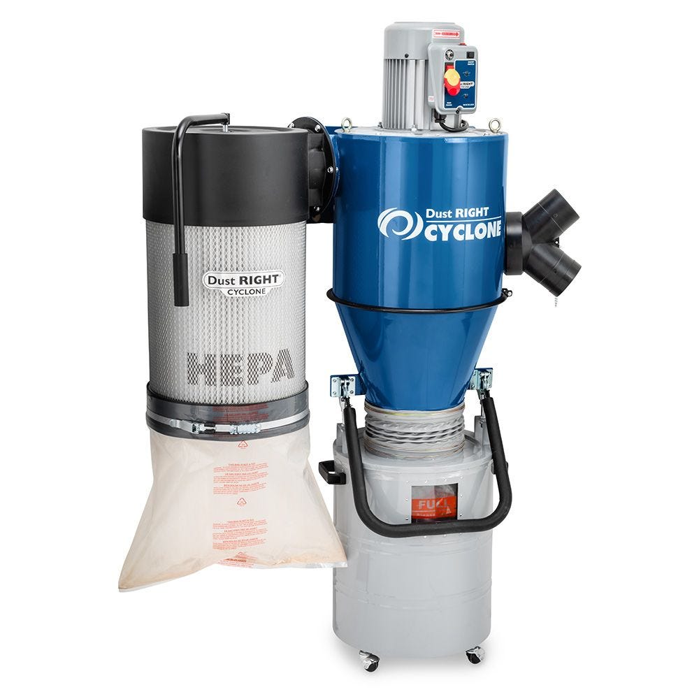 Dust Right Wall-Mount HEPA Cyclone Dust Collector, 1250 CFM - opens a modal dialog