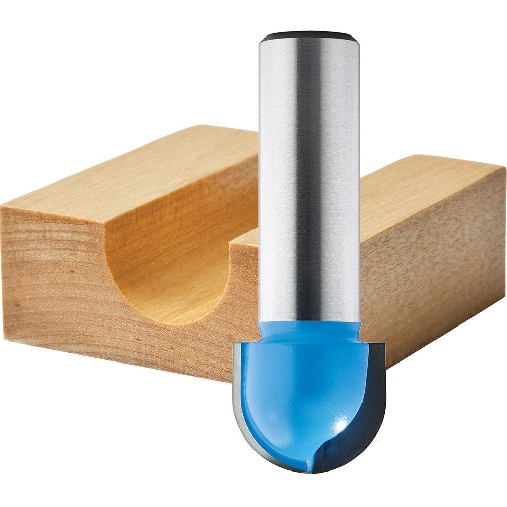 Shank WEN RB201CB 1/4 in Core Box Carbide-Tipped Router Bit with 1/4 in 
