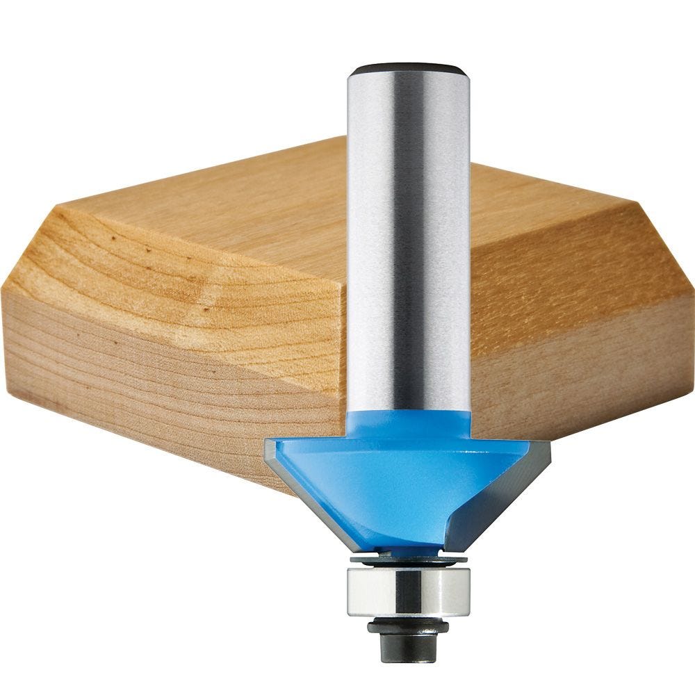 uxcell Woodworking Straight Shank 45 Degree Chamfer Router Bit 1/4 inches x 3/8 inches 