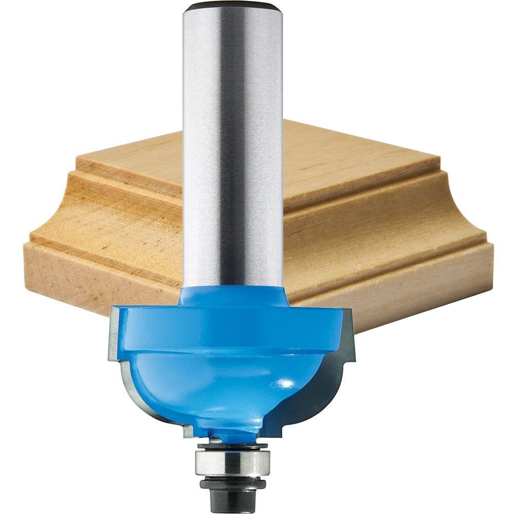 Details about    1 NEW  Grizzly 1/4" R 1-1/8" OD Classic Cove Carbide Tip Router Bit Shank g2 