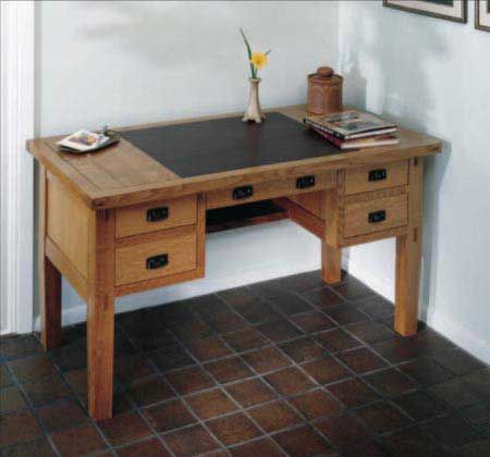 Stickley Leather Top Desk Plan, Writing Desk Leather Top