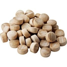 3/8 Walnut Flat Head Plugs Platte River 110027 Buttons & Plugs Wood Specialties 100-pack