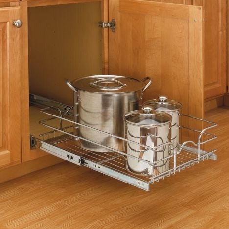Cabinet Pullout Single And Double Tier, Kitchen Cabinet Pull Out Shelf Hardware