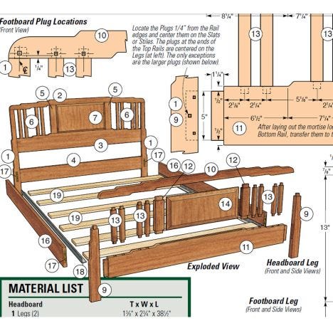 Greene And Inspired Queen Bed, Greene And Furniture Plans Free