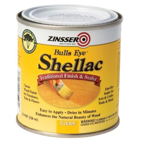 Zinsser BULLS EYE Shellac 0.5 pt CLEAR Traditional FINISH/SEALER Easy Apply 0316 