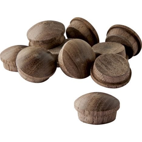 1/2" MAPLE Head Screw Hole Plug Buttons Cover Cap Filler wood dome nail top wood 