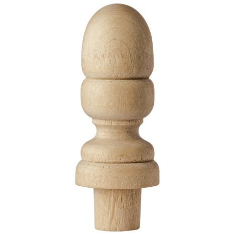 Set Of 2 2-3/4” Tall Solid Wood Finials 