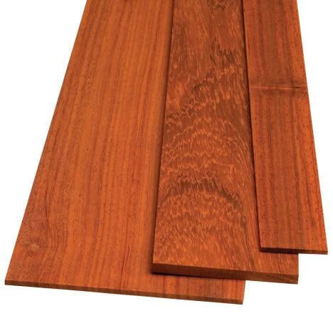 boards 3/4 surface 4 sides clear 72" Padauk 