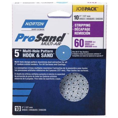 in. Norton 07660749246 Coarse 80-Grit No-Hole Stick & Sand Abrasive Disc 6 Dia 