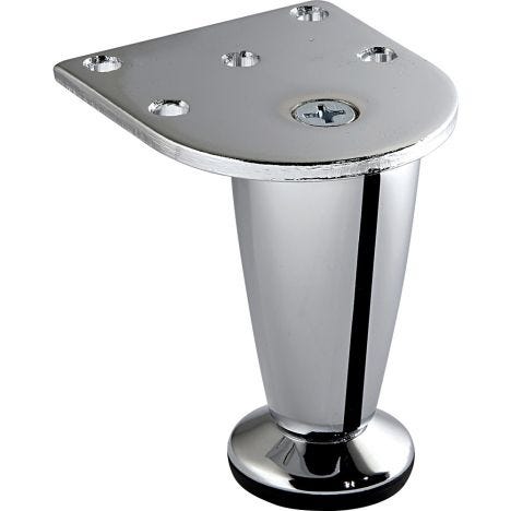 Set of 4 7" Tall Stainless Steel Brushed  Round Metal Furniture Legs 