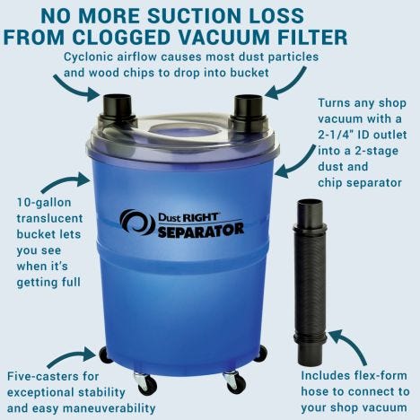 Dust Right® Separator Rockler Woodworking and Hardware