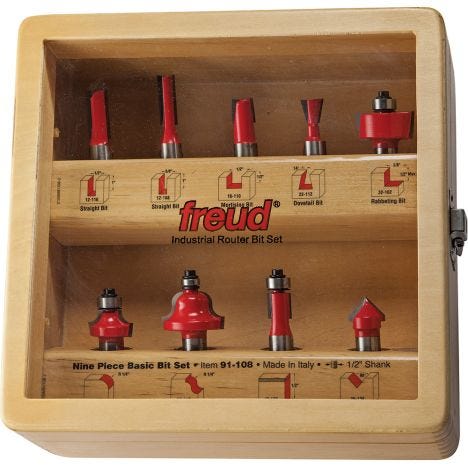 Freud 91-100 13-Piece Super Router Bit Set with 1/2-Inch Shank and Freuds TiCo Hi-Density Carbide 